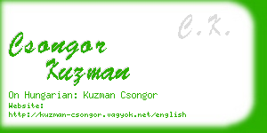 csongor kuzman business card